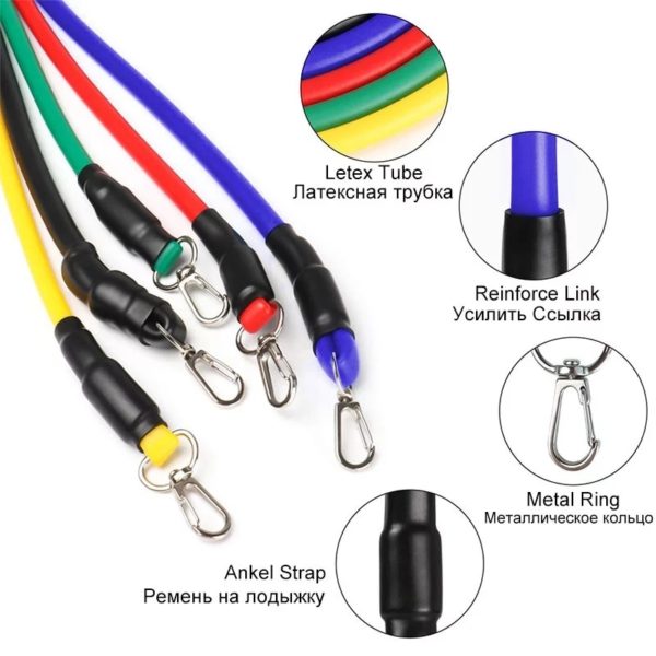 11 Pcs Fitness Resistance Bands Set - Image 4