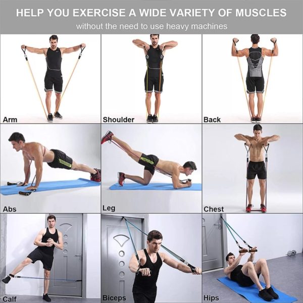 11 Pcs Fitness Resistance Bands Set - Image 7