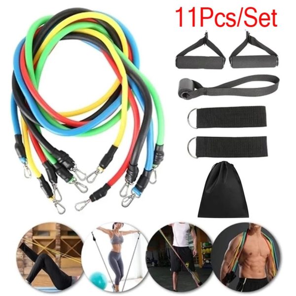 11 Pcs Fitness Resistance Bands Set - Image 2