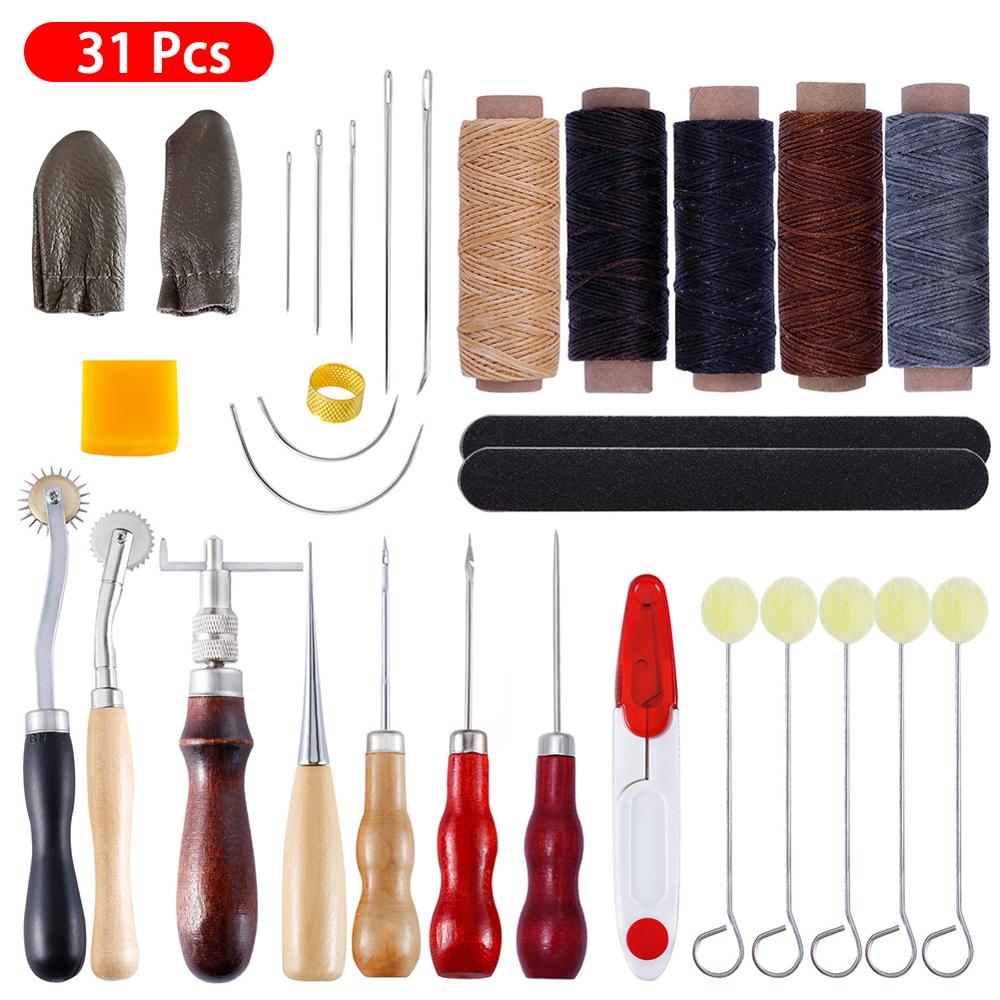 31 Pcs Leather Sewing Tools Diy Leather Craft Tools Hand Stitching Tool Set 