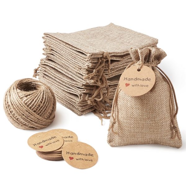 Pandahall Burlap Packing Pouches