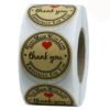 Round Natural Kraft Thank You Stickers 500 Labels Per Roll - 1 Inch - Image 2